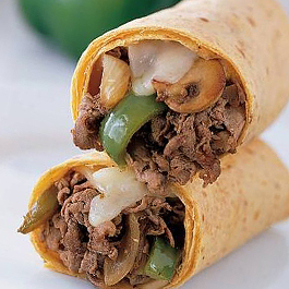 Steak Mushroom Peppers Onions Wrap